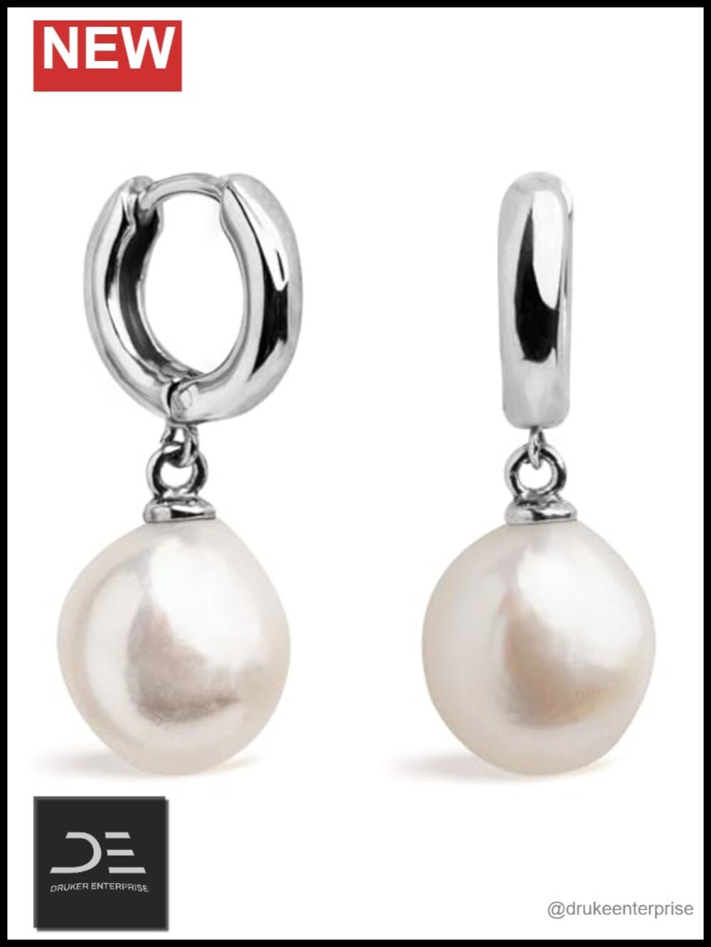 Freshwater Cultured Pearl Stud Earrings 10-11mm